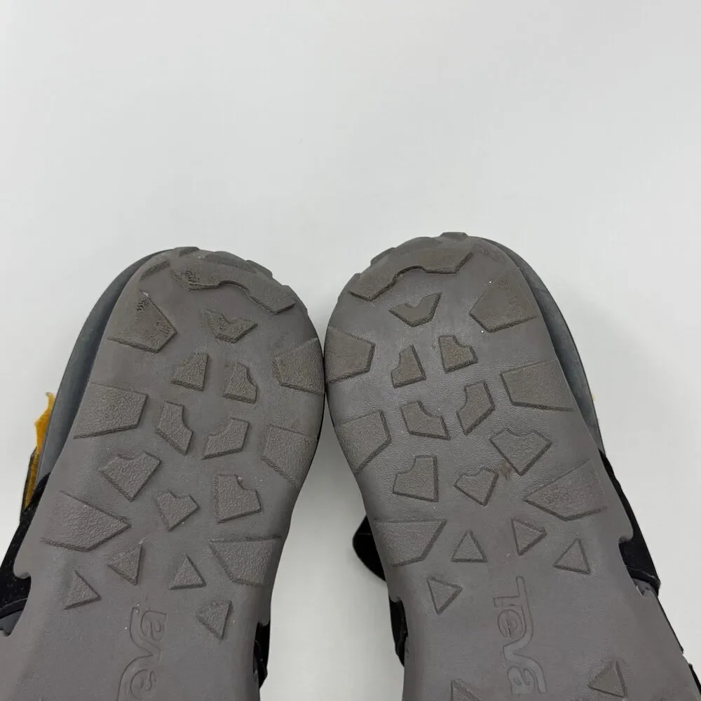 Teva Flintwood Sandals Mens 10 Black Mesh Hiking Water Ankle Strap Hook Loop